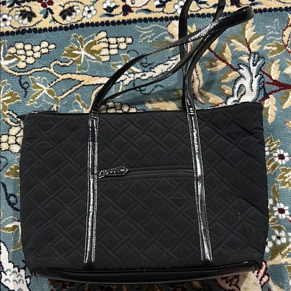 Vera Bradley Black Quilted Laptop Tote Bag - Picture 5 of 8